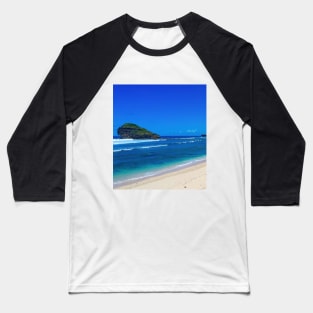 Watu Karung lagoon sand beach with a rock island looks like a Sphinx Baseball T-Shirt